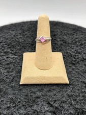 Vintage LGL Leer Gem Limited 10K White Gold Pink Topaz Diamond Ring Size 6.75 picture