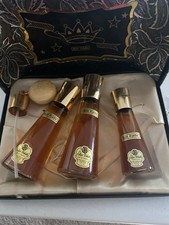 Vintage 1940s Ellyn Deleith Blue Flame Perfume Set 3 Bottles Original Box picture