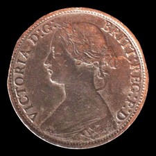 UK GREAT BRITAIN FARTHING 1860 FIRST YEAR, BRITISH ROYAL MINT —  picture