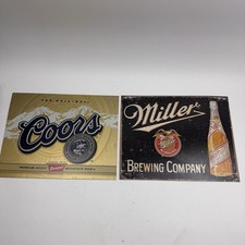 metal tin sign Coors And Miller Brewing Company Vintage Retro Style 12x8 picture