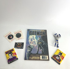 Vintage Batman 1989 Lot Comic Adaptation Topps Card Packs Figure Pins picture