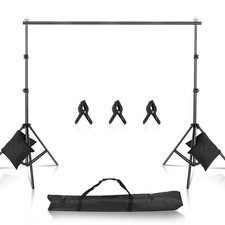 10Ft Photography Photo Backdrop Support Stand Set Background  Kit with 3 Clips picture