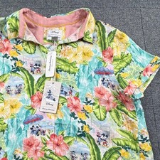 Tommy Bahama Disney Mickey Minnie Mouse Tropical Floral Linen Shirt Large NWT picture