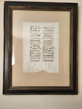 15th Century Illuminated Gregorian Chant Manuscript Leaves on Vellum picture