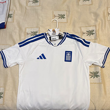 adidas Greece National Team Soccer Jersey White/Blue Men’s M picture