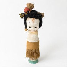 Vintage 1940s Chalkware Hawaiian Hula Girl Figure - Carnival Display picture
