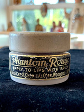 Vintage 1940s-1960s Phantom Rouge Post-Mortem Makeup Gold Crest Chemical Corp. picture