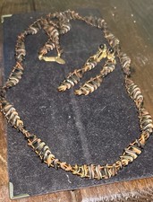 Vintage Signed Miriam Haskell Carnival Glass Fin Bead Necklace & Earring Set picture