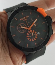 Beautiful Swatch Quartz Chronograph Black Dial With 'Date' Men Wristwatch picture