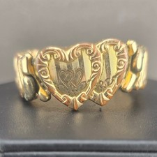 Vintage Speidel Estate Sweetheart Expansion Bracelet Double Heart HAS WEAR picture