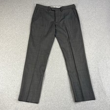 J. Crew Bowery Dress Pants Men's 33x32 Gray Wool Slim Straight Trousers picture