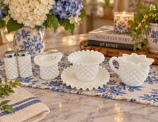 Vintage Fenton Hobnail Milk Glass Collection – 6 Pieces – Original Fenton Label picture