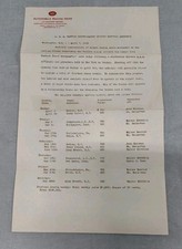 Vintage Original AAA Midget Auto Racing 1938 Eastern Schedule Letter Nutley, NJ picture