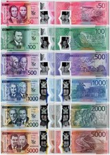 Jamaica 50-5000 Dollars 6 Pcs Set, 2022, P-96-101, UNC, Commemorative, Polymer picture