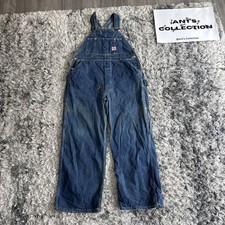 Vintage 1940’s 50s Carhartt Denim Overalls Union Made Heart Logo Sanforized RARE picture