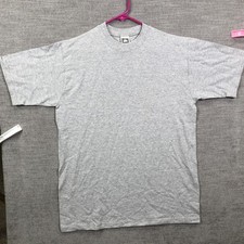 Vintage Cotton Deluxe Shirt Mens Medium Gray Heather Blank Basic T-Shirt Tee Top picture