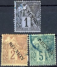 Reunion 1891 Navigation Overprint Used  (SC# 17-18, 20) picture