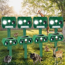 4/6/8Pack Solar Ultrasonic Animal Repellent Dog Skunk Deer Raccoon For Garden picture