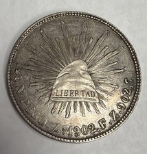1902 Zs FZ Republic Mexico Silver Un Peso picture