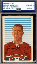 Cesare Maniago Gem Mint 10 PSA DNA Signed 1963 Parkhurst Rookie Autograph picture