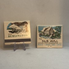 The Old Mill Hotel Burlington Set of 2 Matchbooks Washington DC Vintage Unstruck picture