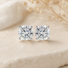 2.30 Ct White Round Cut Diamond 925 Sterling Silver Earring Stud Earring picture