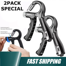 2 Hand Grip Strengthener Power Trainer Gripper Strength Adjustable Gym Exerciser picture