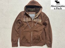VTG Abercrombie & Fitch Y2K Mens Brown Wolf Jaw Fur Jacket Size XL picture