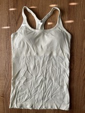Lululemon Ebb to Street Tank Sundance Yellow Size 8 Built In Bra Ribbed picture