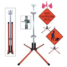 Dicke Stf18-Rg/Ru Sign Stand, Rigid And Roll-Up, Steel, 36 In,  Stf18-Rg/Ru picture