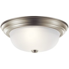 Kichler 8112NI 2-Light Flush Mount Brushed Nickel Satin Glass picture