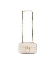 Gucci GG Marmont Small White Leather Flap Shoulder Bag Gold Chain Custom picture