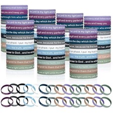 240 Pcs Bible Verse Bracelets Christian Wristbands Nylon Stylish Color picture