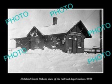 Holabird South Dakota Railroad Depot Station c1930 Large Historic Old Photo picture