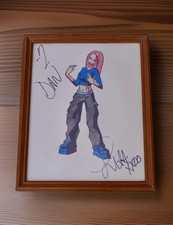 LITA AUTOGRAPHED Original Fan Art Drawing- 1 of Only 3 Made Featured on WWF DVD picture