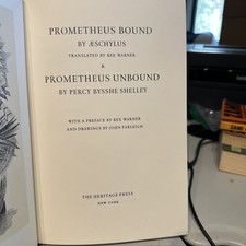 VINTAGE PROMETHEUS BOUND UNBOUND BOOK AESCHYLUS SHELLEY HERITAGE PRESS SLIPCASE  picture