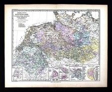 1880 Spruner Map 13th Century Germany Friesland Sachsen Hessen Trier Erfurt Koln picture