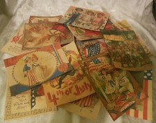 Set of 16 LARGE VICTORIAN/VINTAGE Patriotic 4th of July images, junk journals... picture