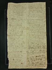 c.1780s Manuscript Ballad Broadside “The Major’s Only Son” Forbidden Love picture