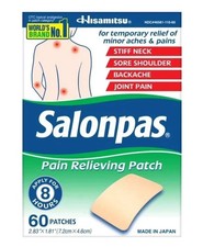 Salonpas 8 Hour Pain Relief Patch with Camphor Back & Muscles 60 Count picture