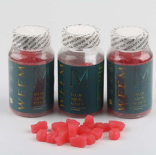 3x WEEM Hair Skin and Nails Gummies Vitamins Healthy Hair Gummy Vegan Biotin picture