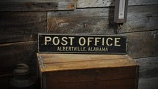 Custom Post Office City /State Sign - Rustic Hand Made Vintage Wooden picture