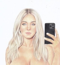 Sydney Sweeney Selfie Original Sexy Pin-Up Art By Tim Grayson Euphoria picture