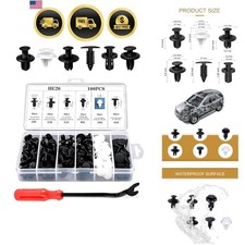 100 PCS Bumper Push Fasteners Rivet Clip Kit, ABS Retainer Expansion Screws w... picture