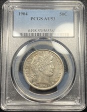 1904 Barber Half Dollar 50c PCGS AU53 About Uncirculated picture