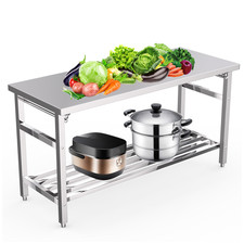 NSF Heavy-Duty Stainless Steel Folding Prep Table, Commercial Kitchen Work Table picture