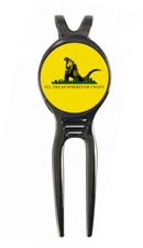 Godzilla Tread Wherever I Want Gift Golf Ball Marker + Black Gunmetal Divot Tool picture