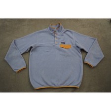 Patagonia Synchilla Snap-T Fleece Pullover Women Medium Blue Orange Good 27 picture