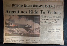 1959 Daytona Speedway First Season Original Newspaper Argentines Ride To Victory picture