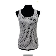 Eileen Fisher Open Knit Sequin Sleeveless Sweater Women's Size XS picture